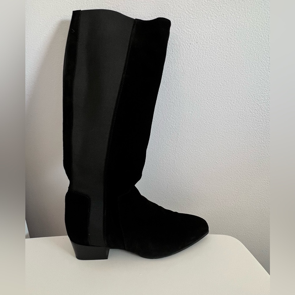 Aquatalia Boots Knee High Suede Leather Black Size 8.5 - Picture 2 of 12